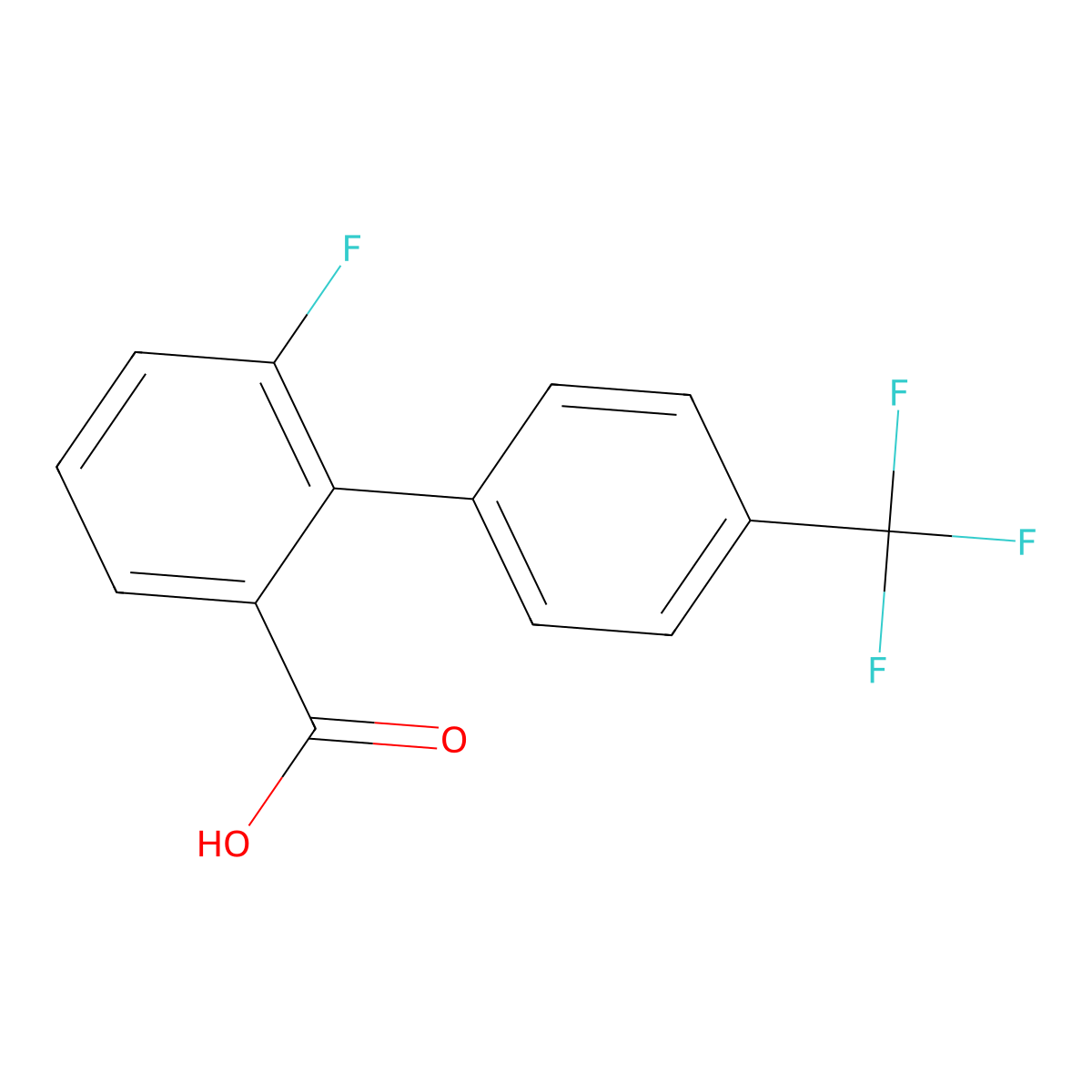 6-Fluoro-4'-(trifluoromethyl)biphenyl-2-carboxylic acid molecular structure, CAS 378231-10-8
