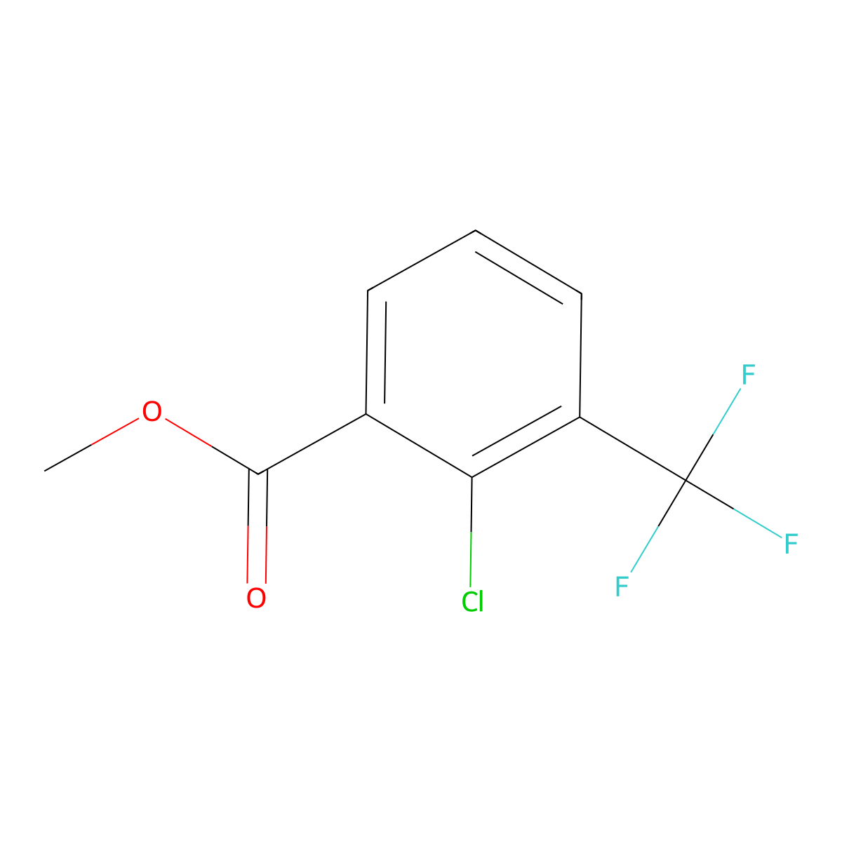 Methyl 2-chloro-3-(trifluoromethyl)benzoate molecular structure, CAS 378231-19-7
