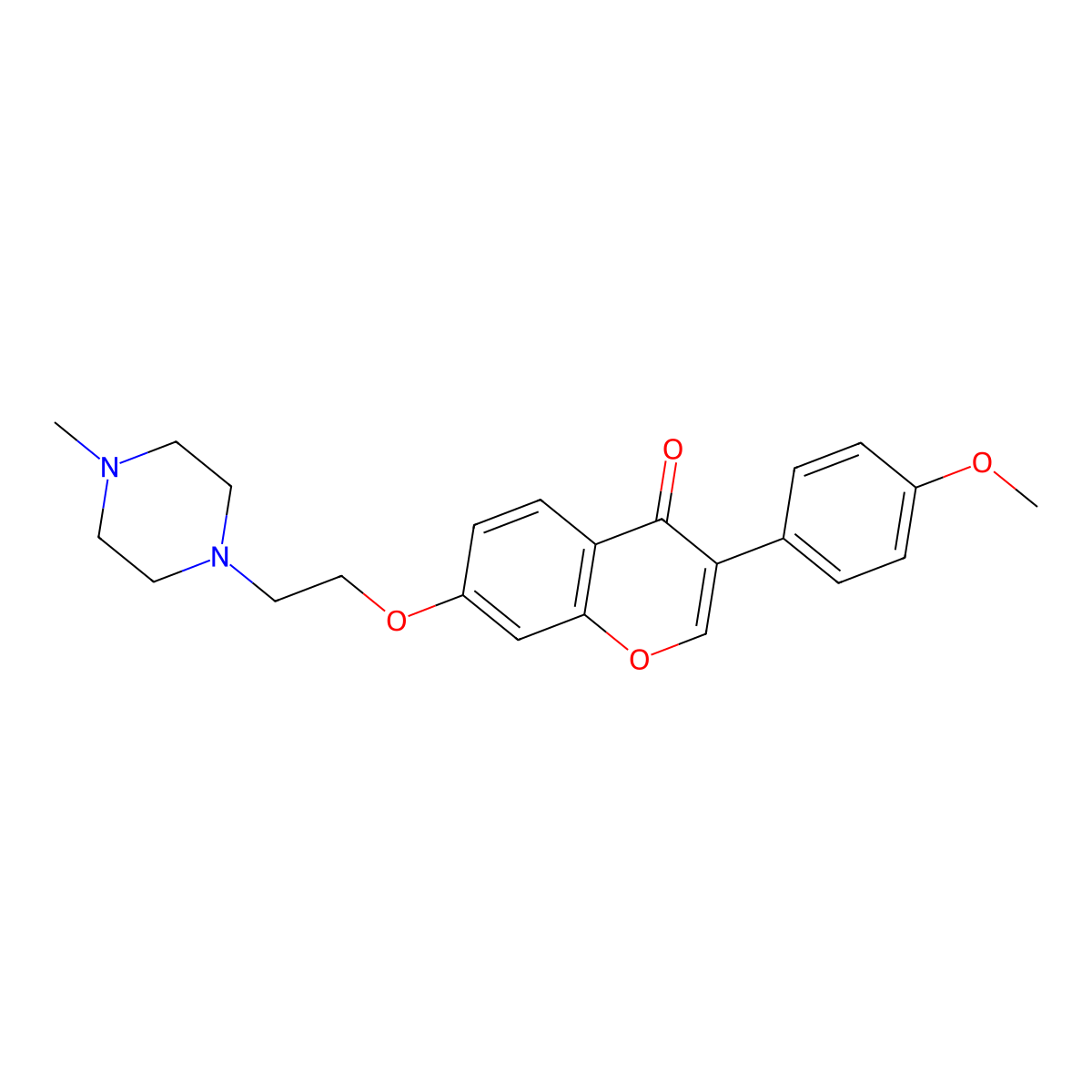 3-(4-methoxyphenyl)-7-(2-(4-methylpiperazin-1-yl)ethoxy)-4H-chromen-4-one molecular structure, CAS 378240-06-3