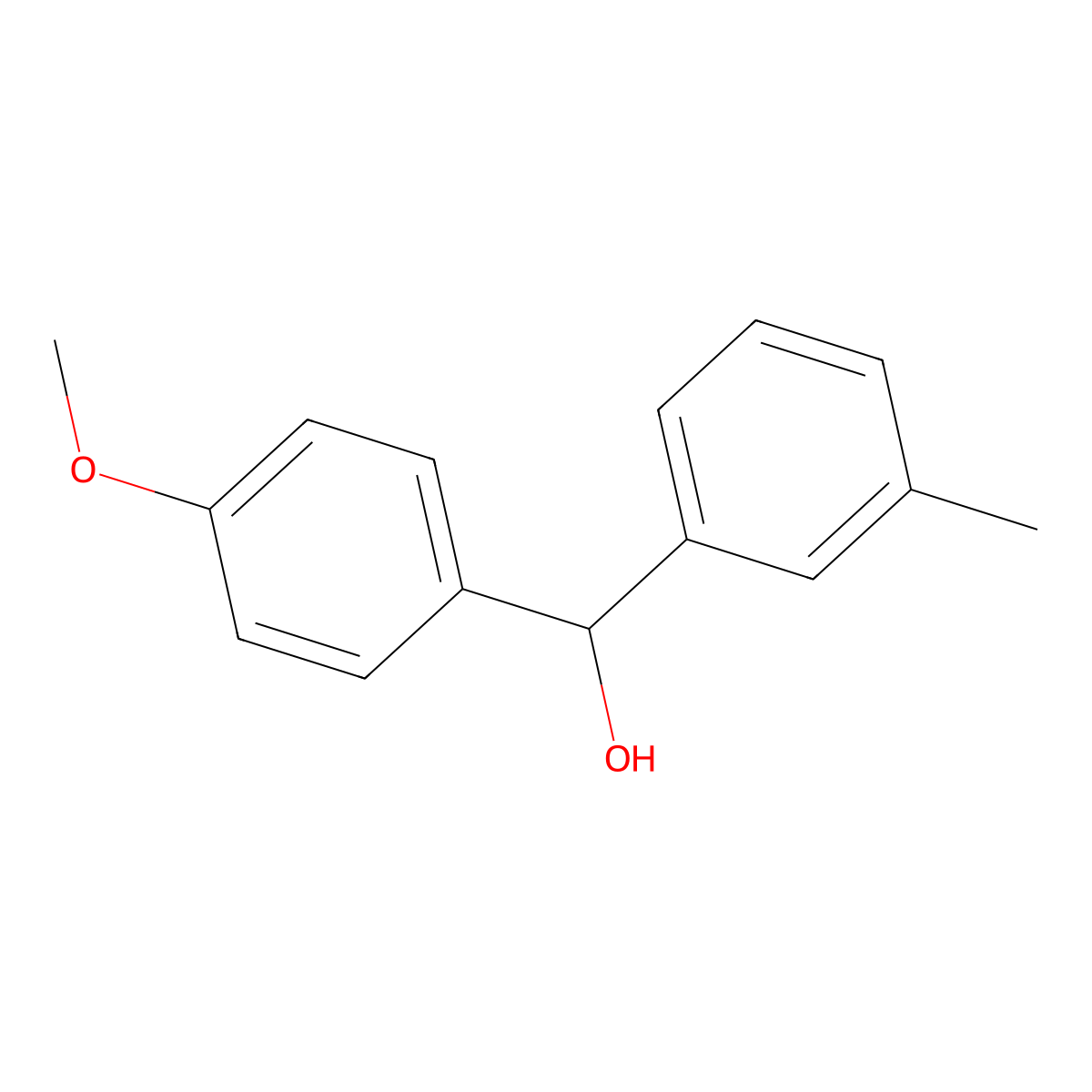 4-Methoxy-3'-methylbenzhydrol molecular structure, CAS 37825-77-7