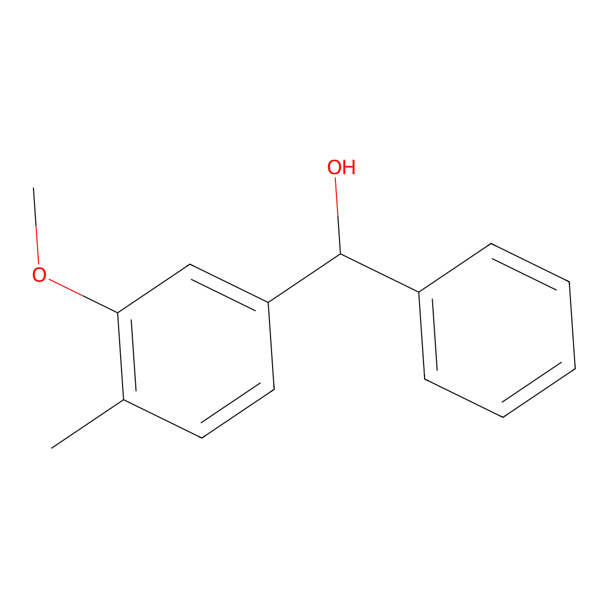 (3-Methoxy-4-methylphenyl)(phenyl)methanol molecular structure, CAS 37825-78-8