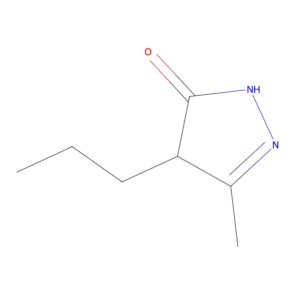 3-methyl-4-propyl-4,5-dihydro-1H-pyrazol-5-one molecular structure, CAS 37826-58-7
