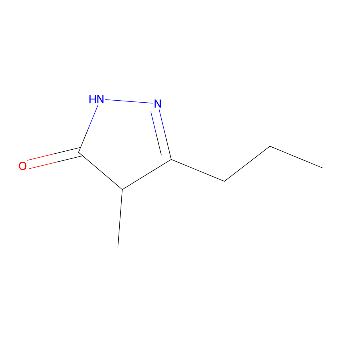 4-methyl-3-propyl-4,5-dihydro-1H-pyrazol-5-one molecular structure, CAS 37826-59-8