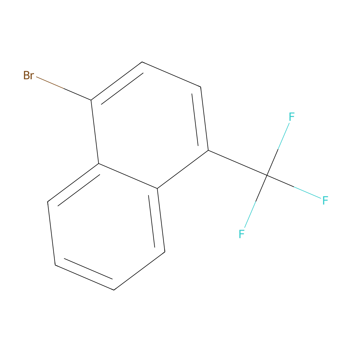 1-Bromo-4-(trifluoromethyl)naphthalene molecular structure, CAS 37827-77-3