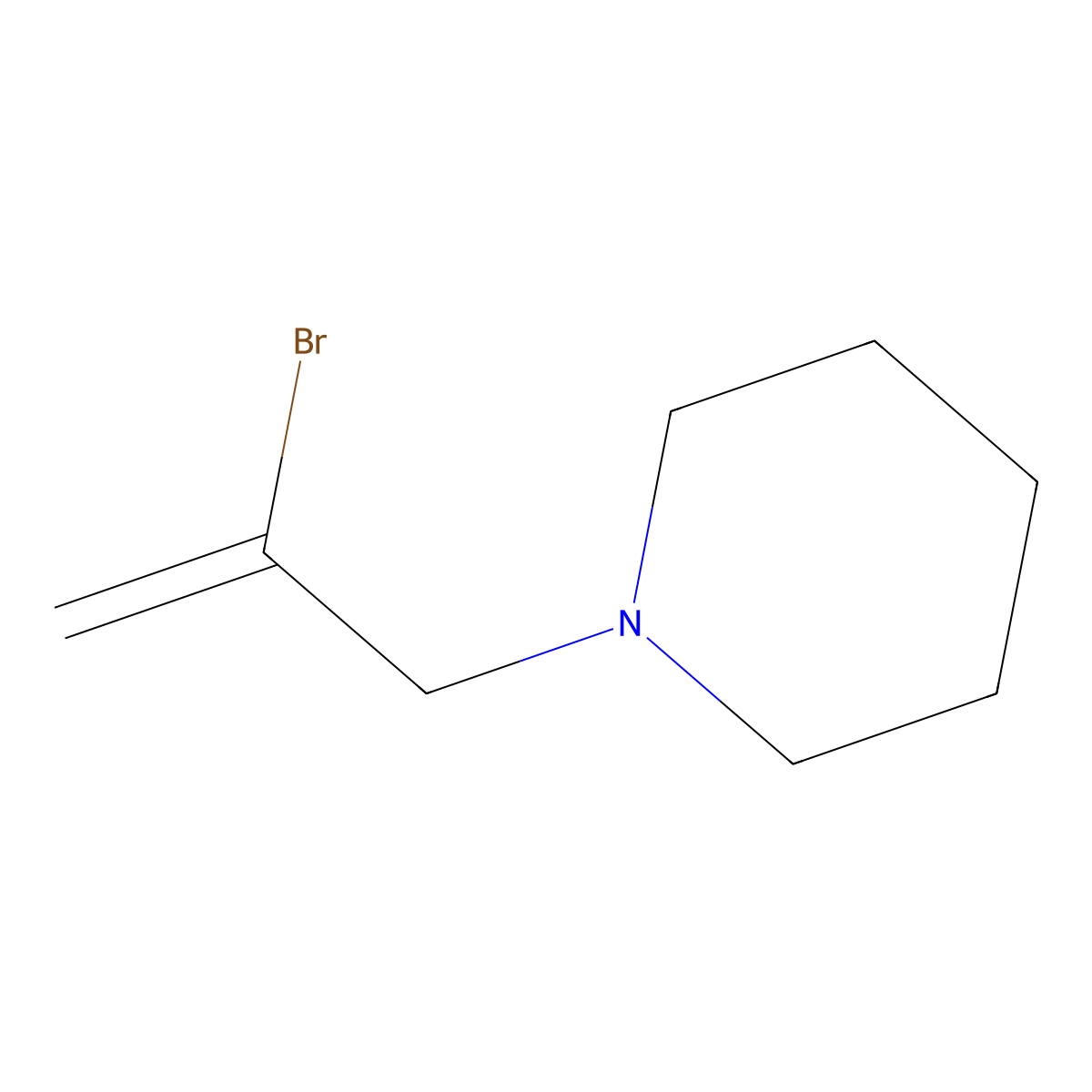 Piperidine, 1-(2-bromoallyl)- molecular structure, CAS 37828-88-9