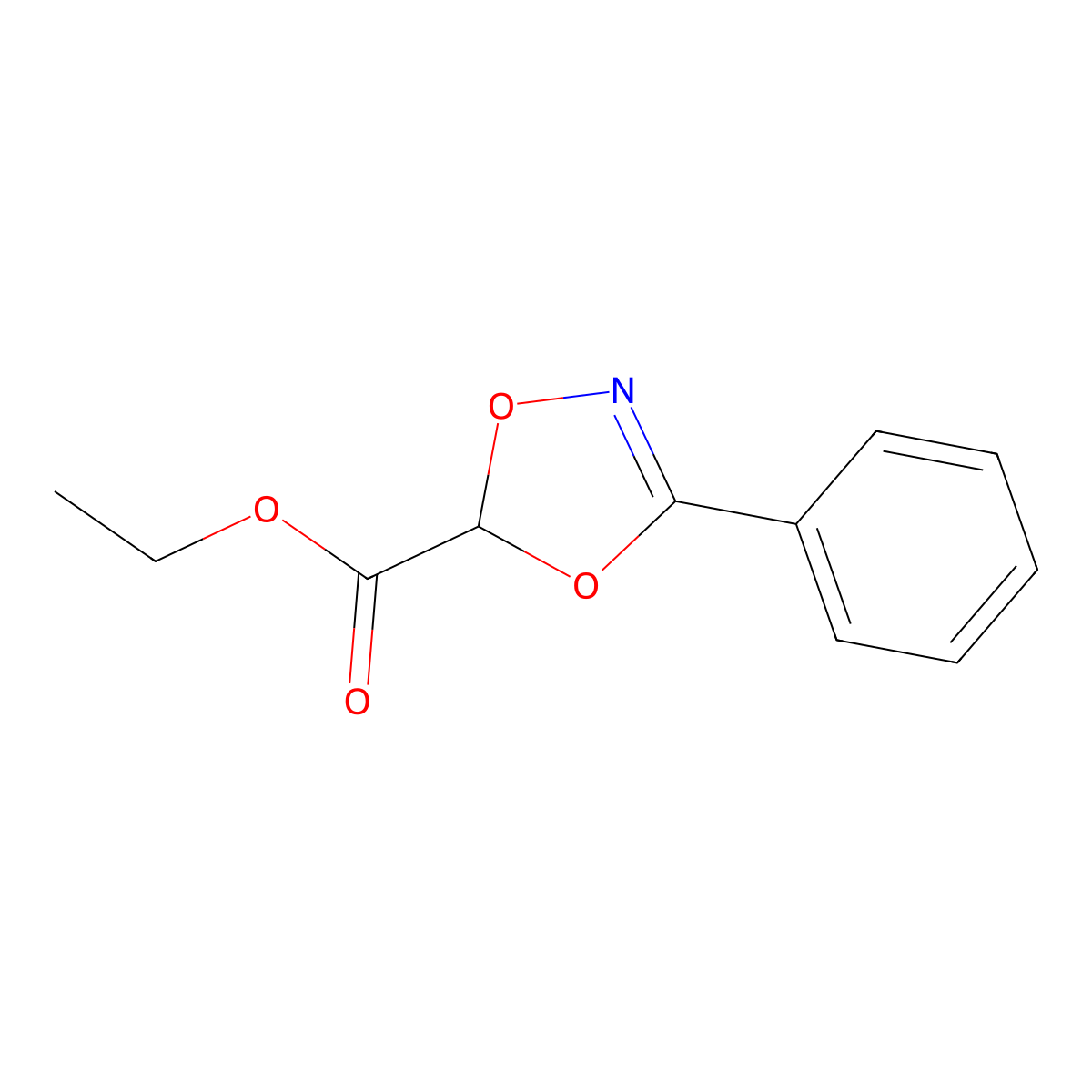 Ethyl 3-phenyl-1,4,2-dioxazole-5-carboxylate molecular structure, CAS 37829-38-2