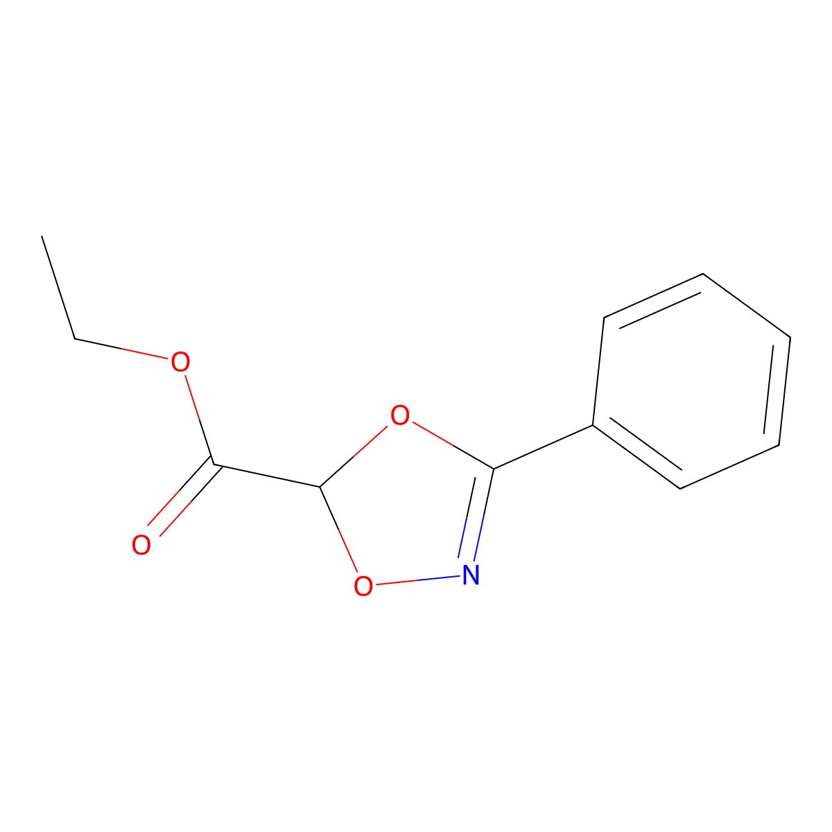 Ethyl 3-phenyl-1,4,2-dioxazole-5-carboxylate molecular structure, CAS 37829-38-2