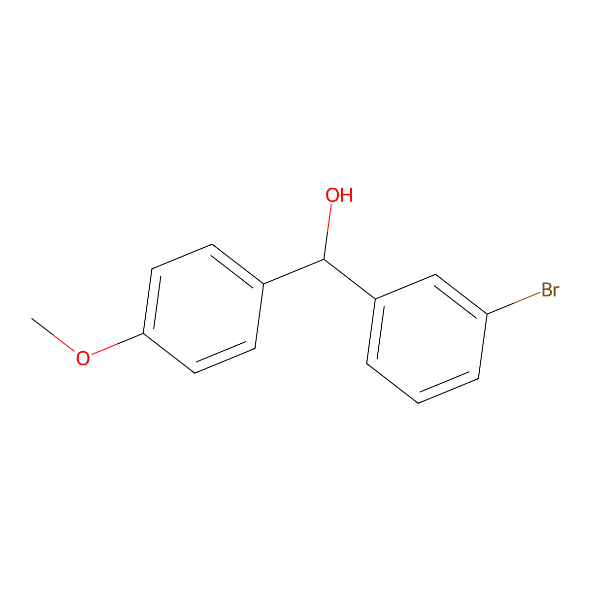(3-Bromophenyl)(4-methoxyphenyl)methanol molecular structure, CAS 37832-37-4