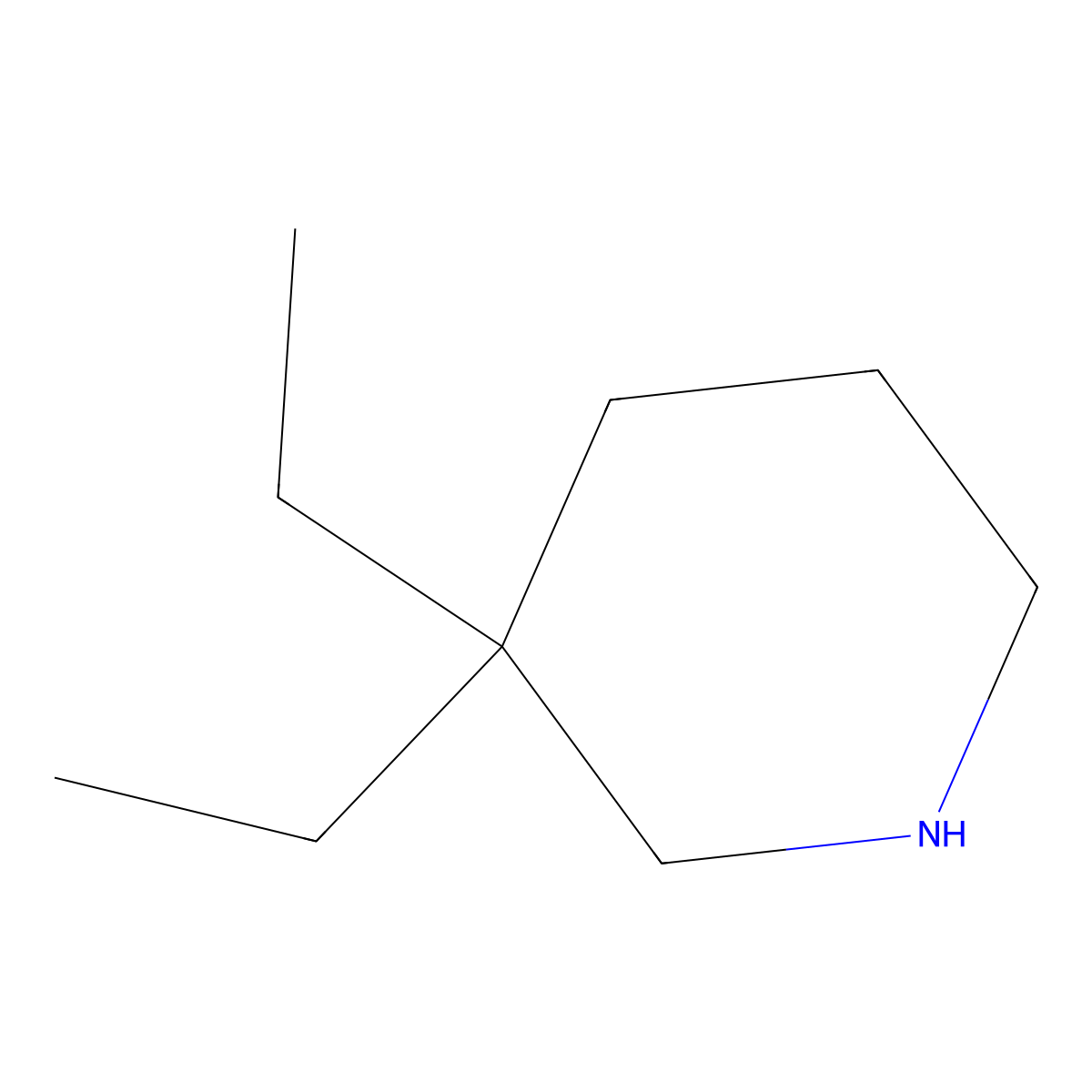 3,3-Diethylpiperidine molecular structure, CAS 37832-45-4