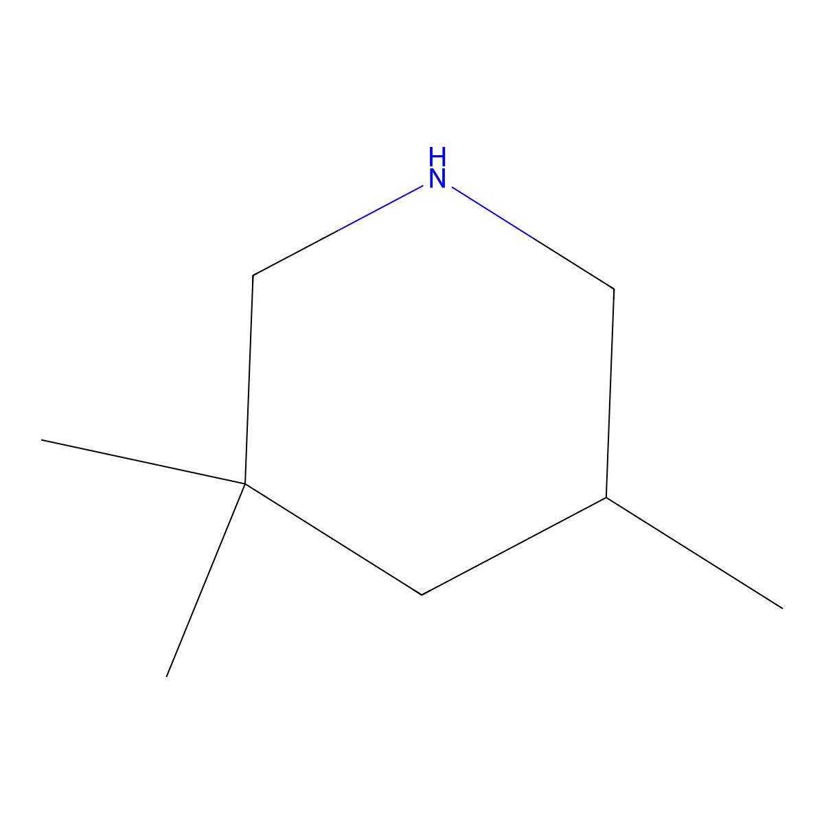 3,3,5-Trimethylpiperidine molecular structure, CAS 37832-46-5