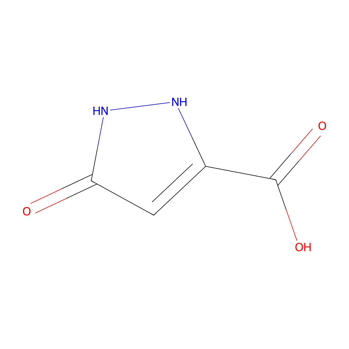 2,5-dihydro-5-oxo-1H-pyrazole-3-carboxylic acid molecular structure, CAS 37832-55-6