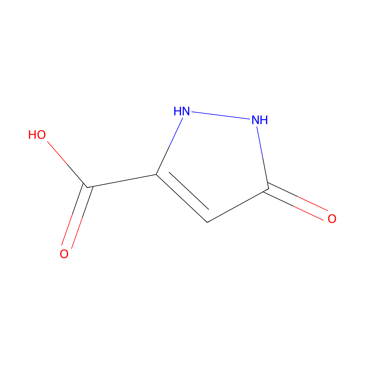 2,5-dihydro-5-oxo-1H-pyrazole-3-carboxylic acid molecular structure, CAS 37832-55-6