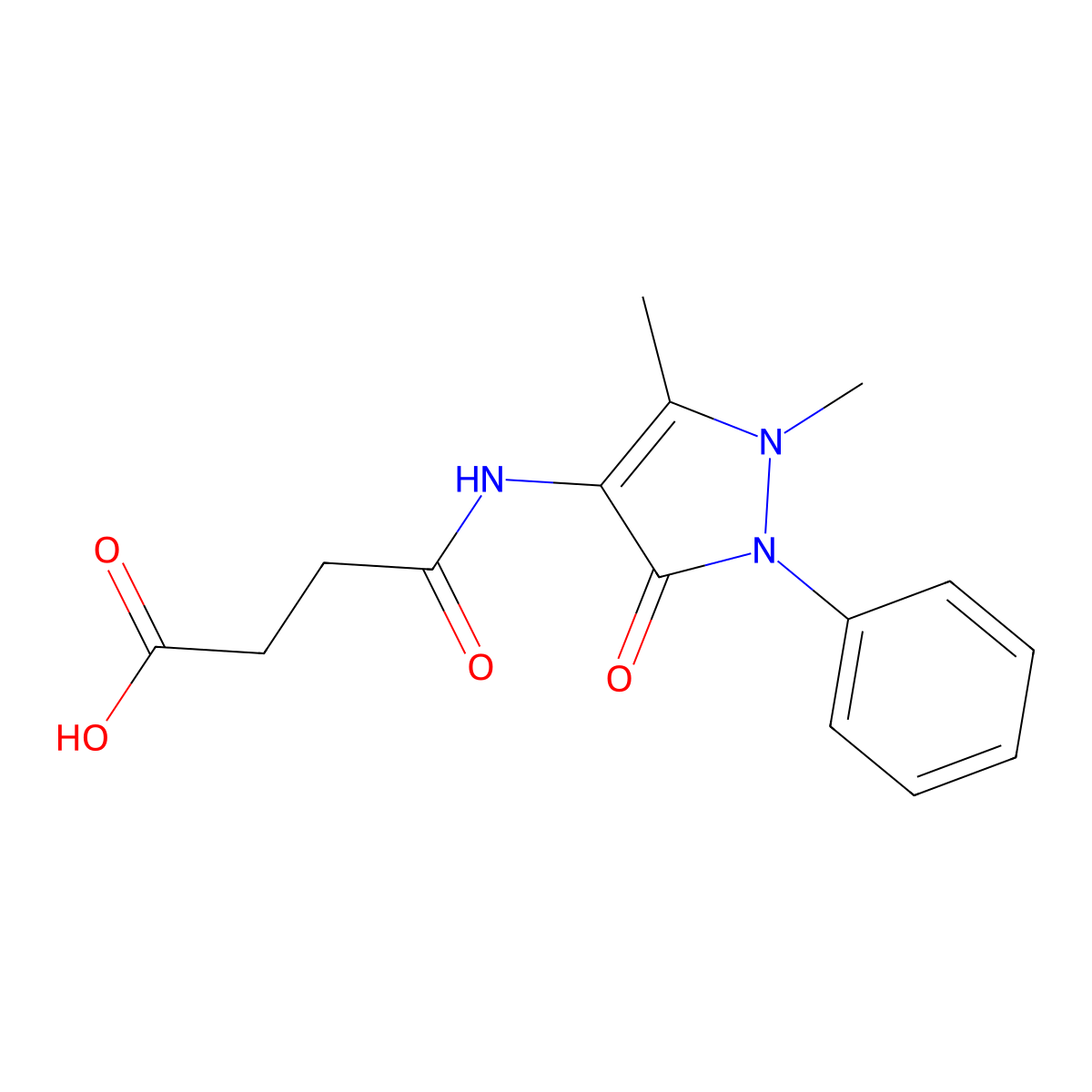 Succinamic acid, N-antipyrinyl- molecular structure, CAS 37833-24-2