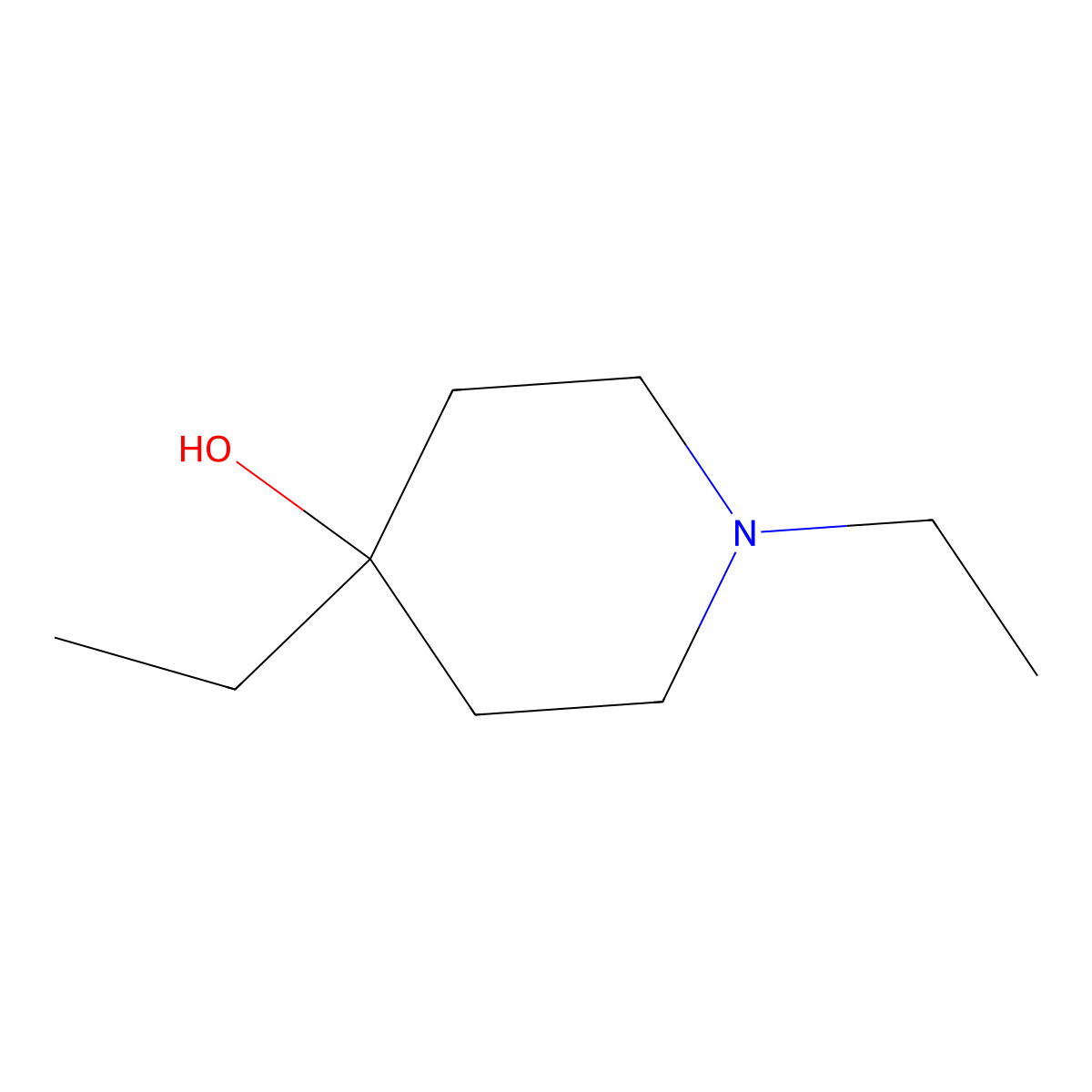 1,4-Diethyl-4-piperidinol molecular structure, CAS 37835-53-3