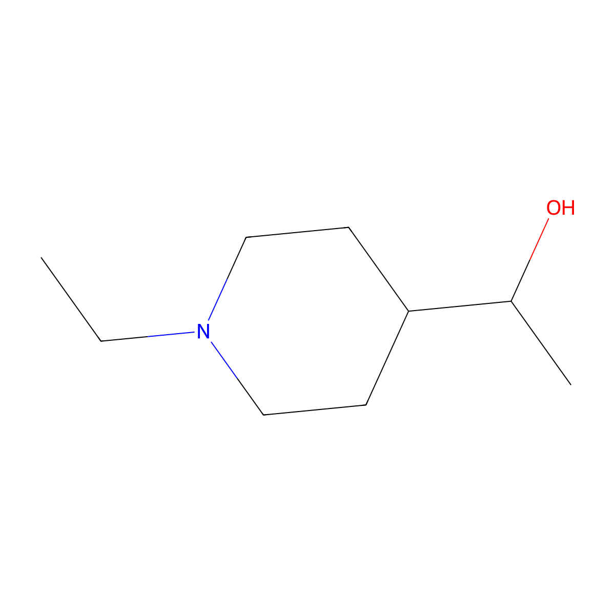 1-(1-Ethylpiperidin-4-yl)ethan-1-ol molecular structure, CAS 37835-58-8