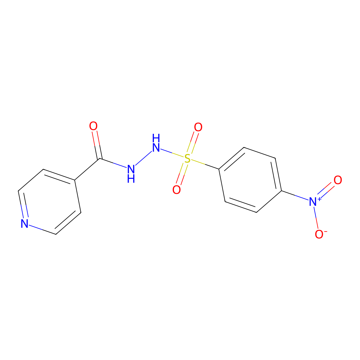 N'-(4-nitrophenyl)sulfonylpyridine-4-carbohydrazide molecular structure, CAS 37836-03-6