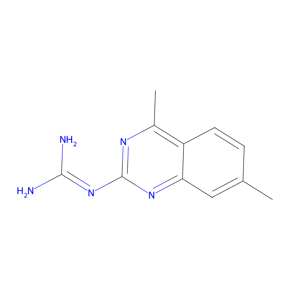 N-(4,7-Dimethyl-2-quinazolinyl)guanidine molecular structure, CAS 37836-89-8