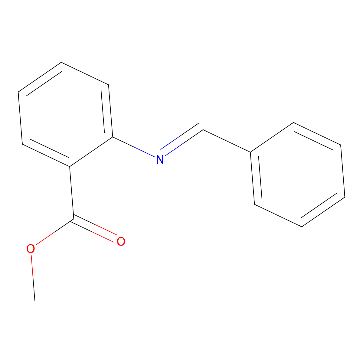 Benzoic acid, ((phenylmethylene)amino)-, methyl ester molecular structure, CAS 37837-44-8