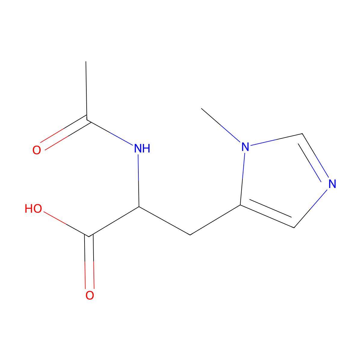 N-Acetyl-3-methyl-L-histidine molecular structure, CAS 37841-04-6