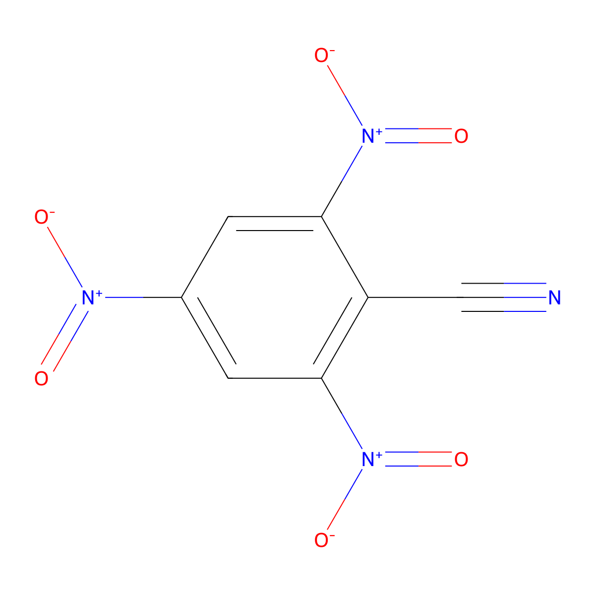 2,4,6-Trinitrobenzonitrile molecular structure, CAS 37841-25-1