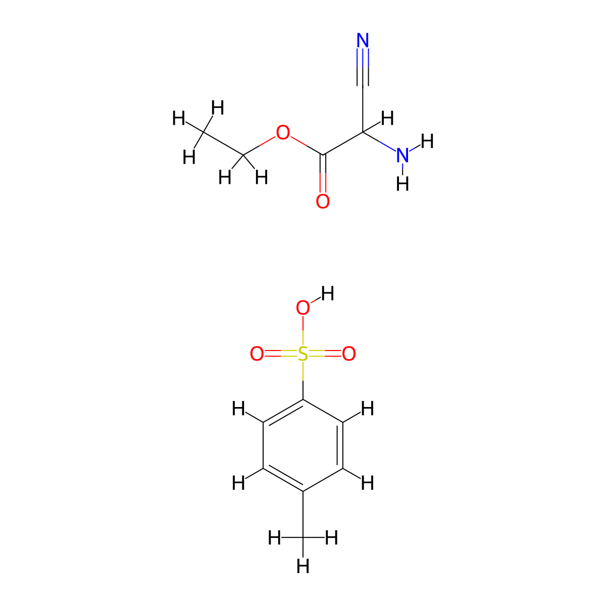 Ethyl 2-amino-2-cyanoacetate 4-methylbenzenesulfonate molecular structure, CAS 37842-58-3