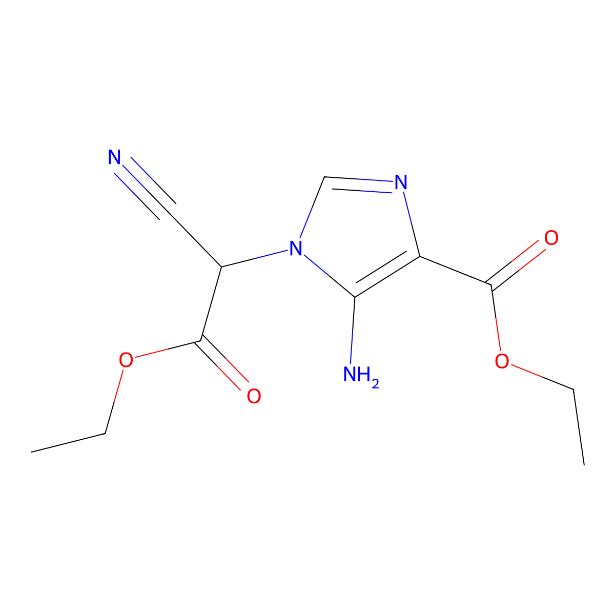 Ethyl 5-amino-1-(1-cyano-2-ethoxy-2-oxoethyl)-1h-imidazole-4-carboxylate molecular structure, CAS 37842-65-2