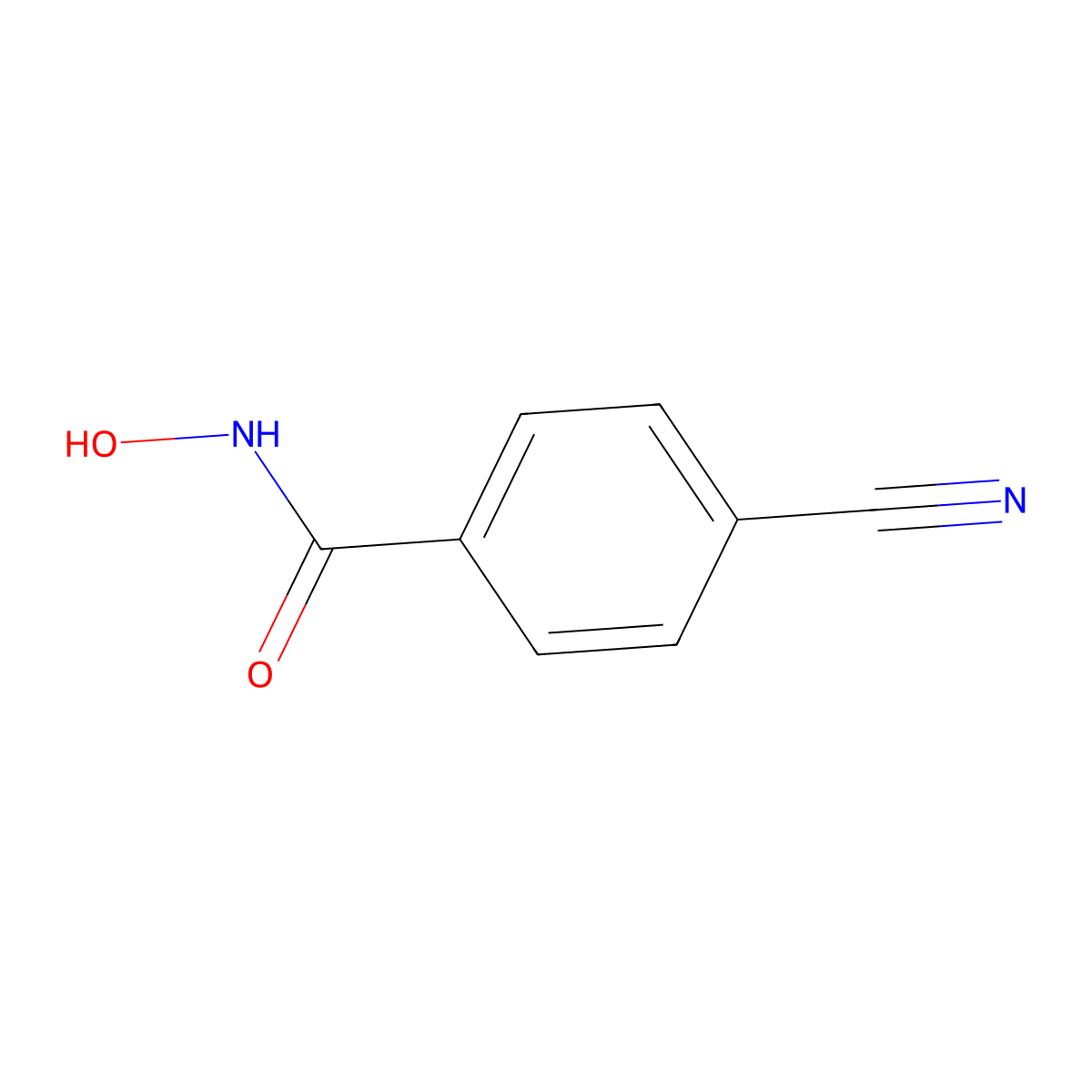 4-cyano-N-hydroxybenzamide molecular structure, CAS 37842-92-5