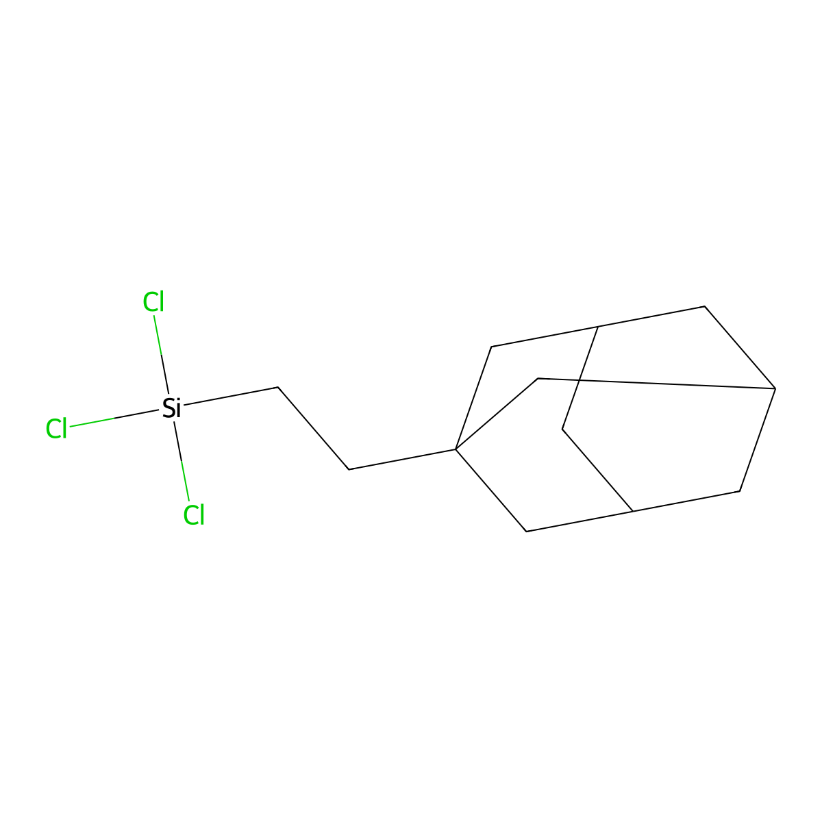 Adamantylethyltrichlorosilane molecular structure, CAS 37843-11-1