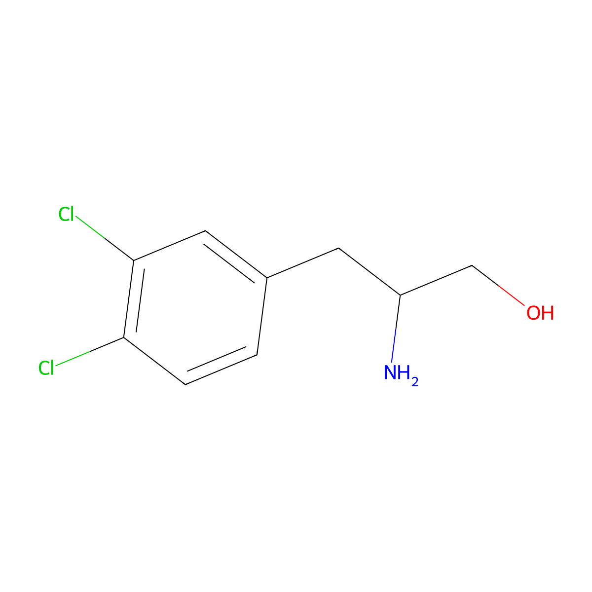 2-Amino-3-(3,4-dichlorophenyl)propan-1-ol molecular structure, CAS 37844-02-3
