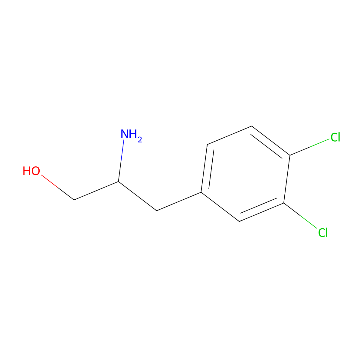 2-Amino-3-(3,4-dichlorophenyl)propan-1-ol molecular structure, CAS 37844-02-3