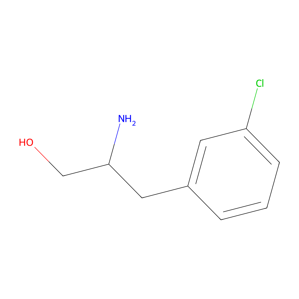 2-Amino-3-(3-chlorophenyl)propan-1-ol molecular structure, CAS 37844-06-7