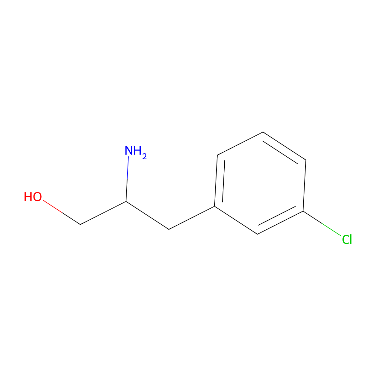 2-Amino-3-(3-chlorophenyl)propan-1-ol molecular structure, CAS 37844-06-7