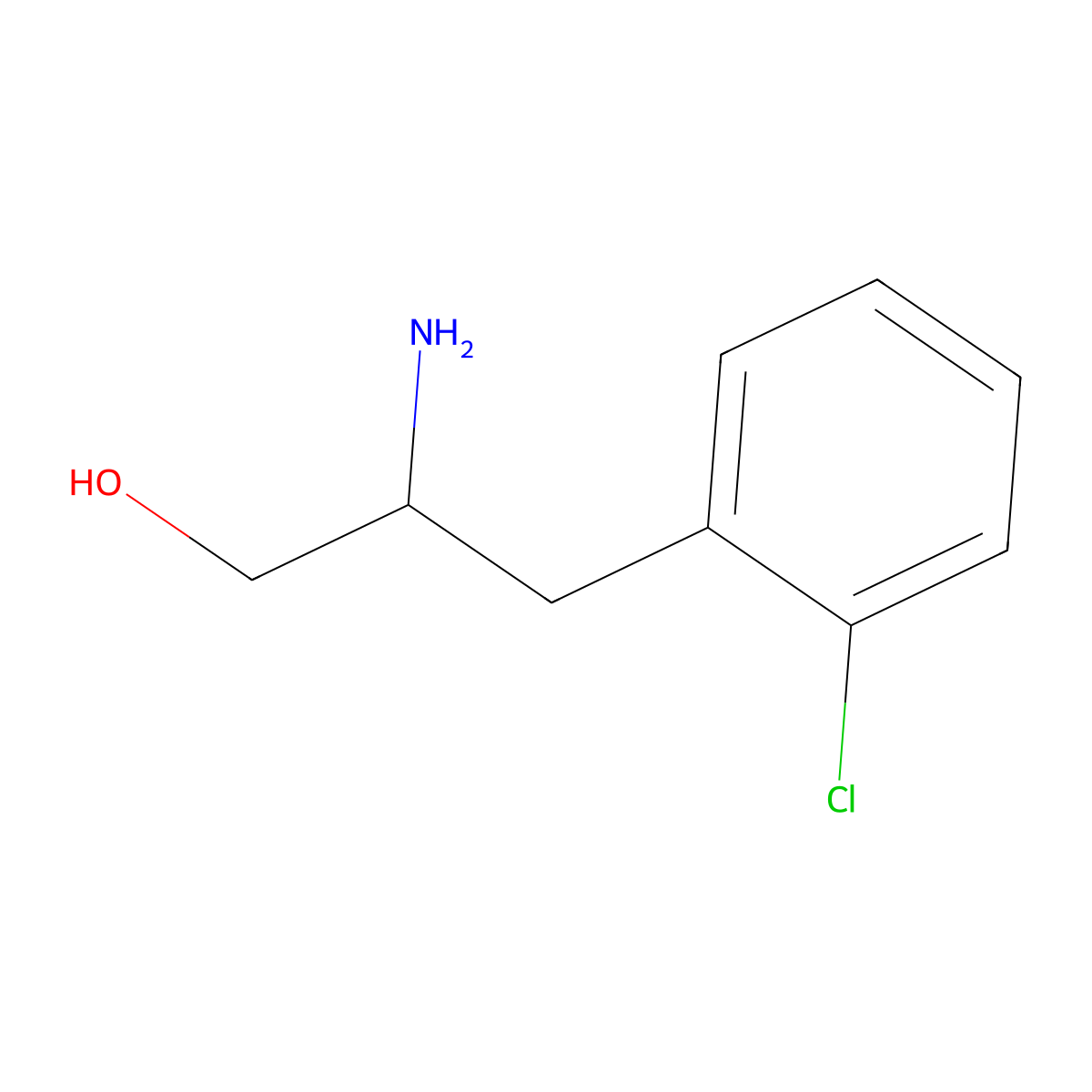 2-Amino-3-(2-chlorophenyl)propan-1-ol molecular structure, CAS 37844-07-8