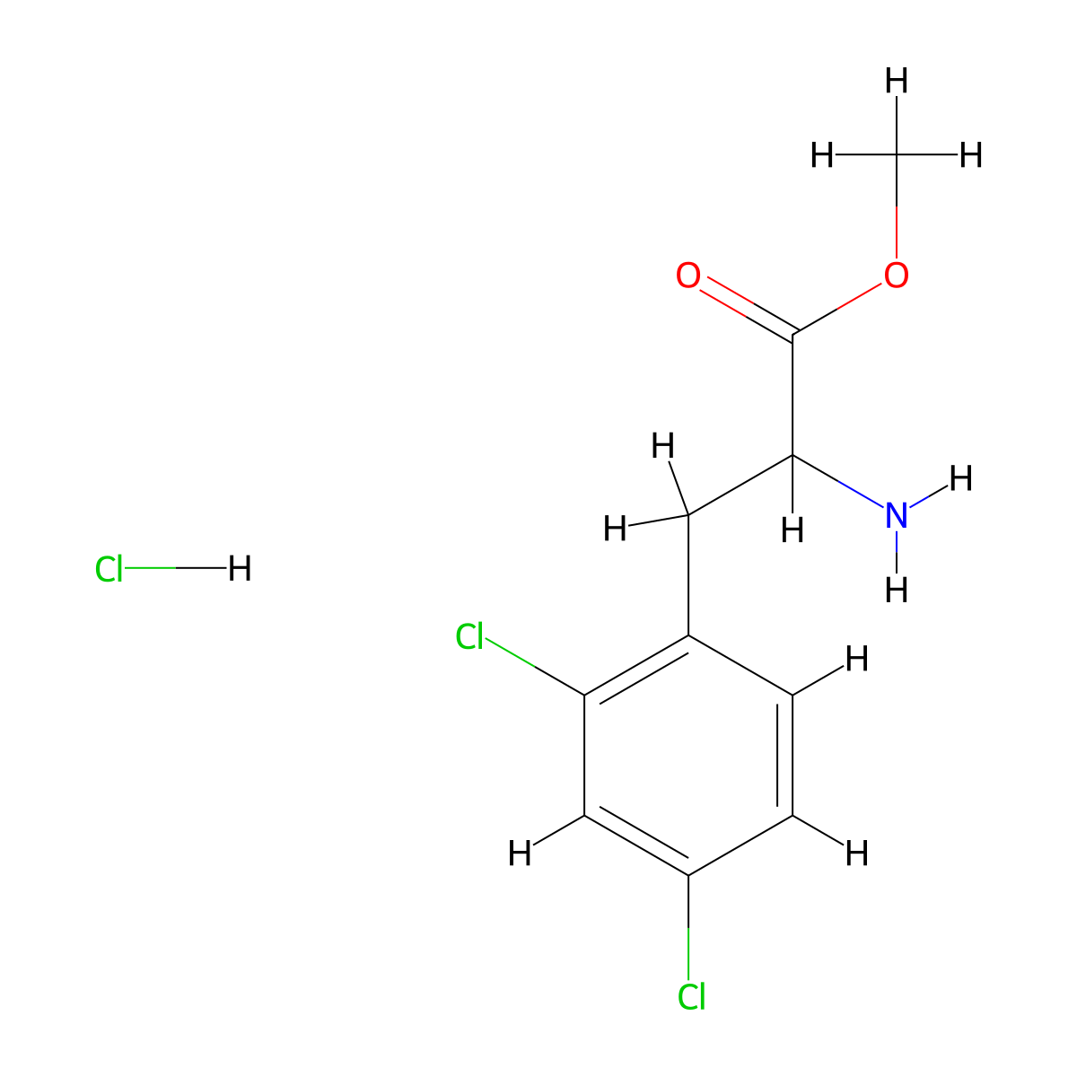 2,4-Dichloro-DL-phenylalanine methyl ester HCl molecular structure, CAS 37844-11-4