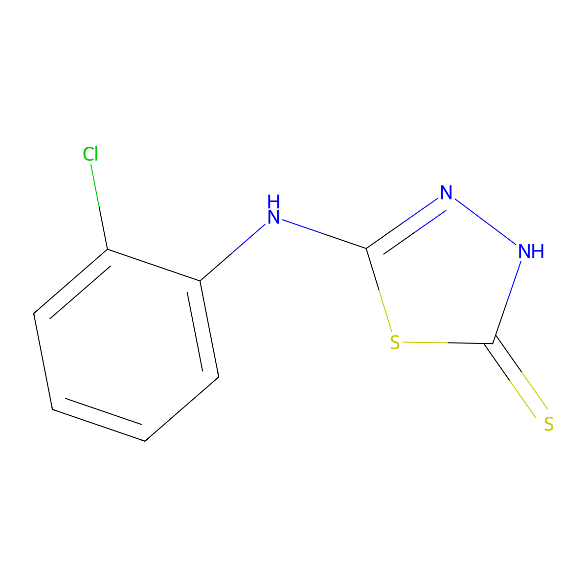 5-[(2-Chlorophenyl)amino]-1,3,4-thiadiazole-2-thiol molecular structure, CAS 37844-22-7