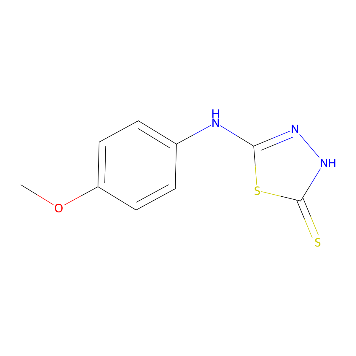 5-(4-Methoxy-phenylamino)-[1,3,4]thiadiazole-2-thiol molecular structure, CAS 37844-24-9