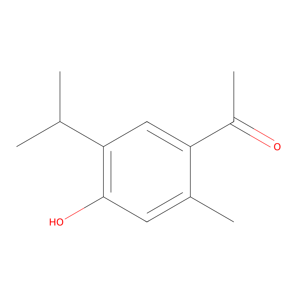 4'-Hydroxy-5'-isopropyl-2'-methylacetophenone molecular structure, CAS 37847-35-1