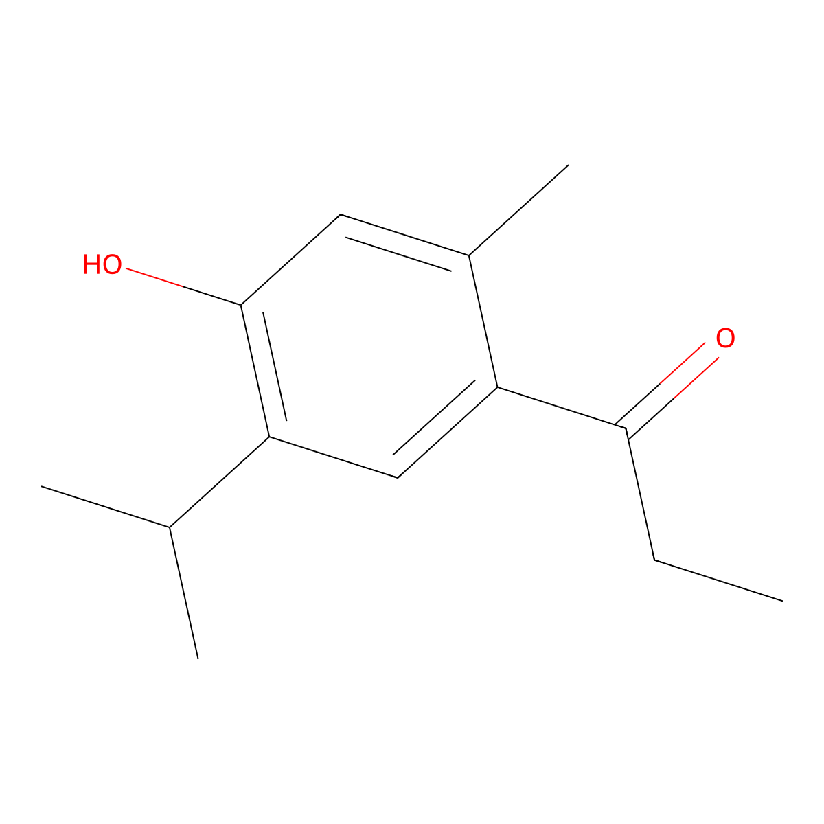 1-(4-Hydroxy-2-methyl-5-(1-methylethyl)phenyl)-1-propanone molecular structure, CAS 37847-36-2