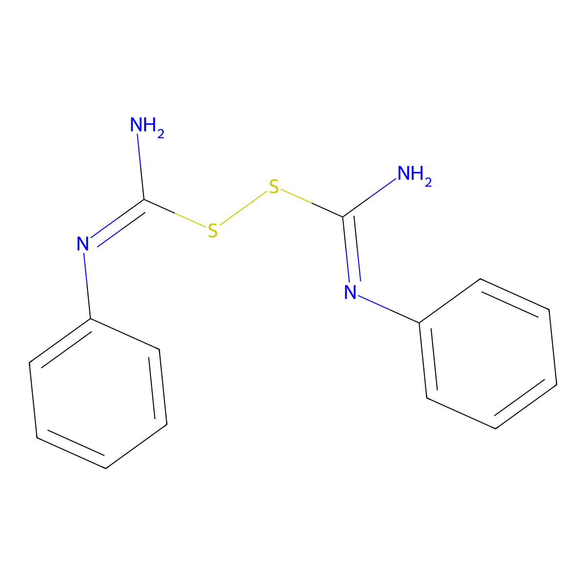 Thioperoxydicarbonimidic diamide ([(H2N)C(NH)]2S2), N,N'-diphenyl- molecular structure, CAS 37847-87-3