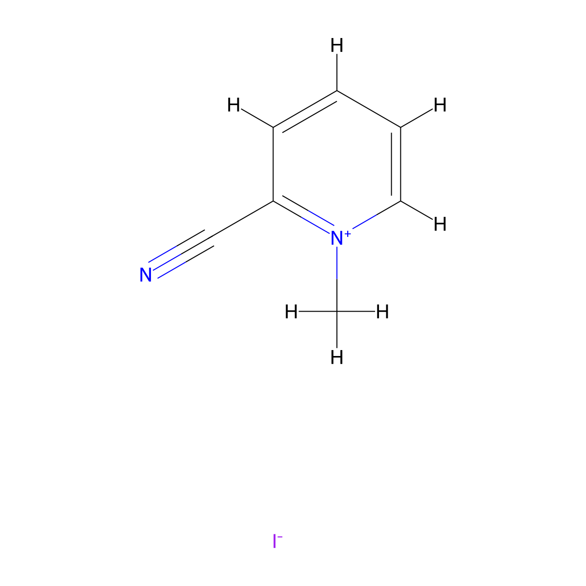 2-Cyano-1-methylpyridinium iodide molecular structure, CAS 3785-03-3