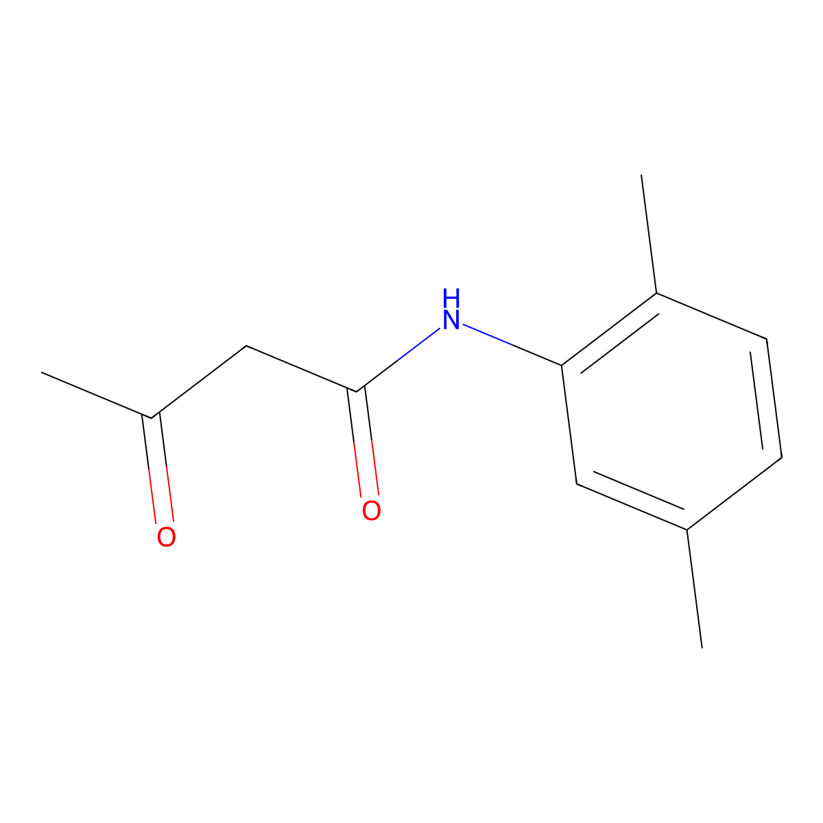 N-(2,5-dimethylphenyl)-3-oxobutanamide molecular structure, CAS 3785-25-9