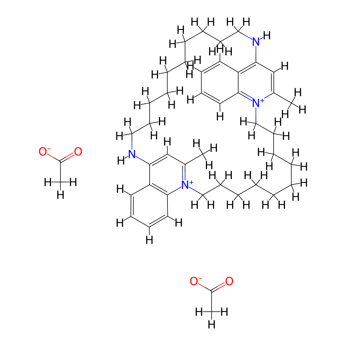 Bisdequalinium diacetate molecular structure, CAS 3785-44-2