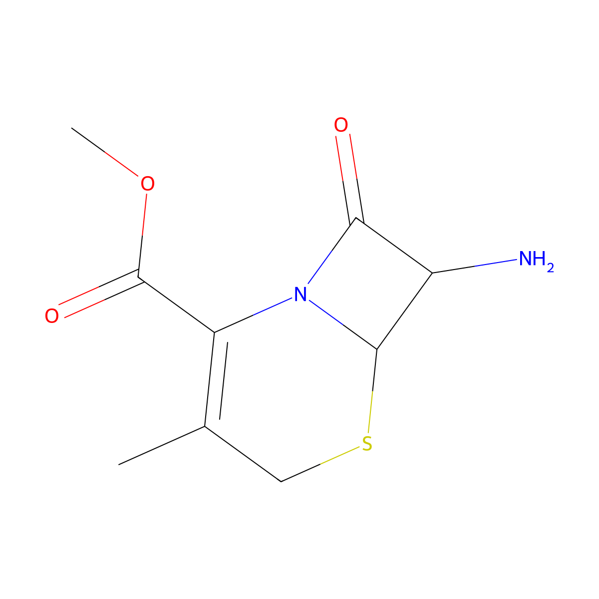 methyl (6R,7R)-7-amino-3-methyl-8-oxo-5-thia-1-azabicyclo[4.2.0]oct-2-ene-2-carboxylate molecular structure, CAS 37850-83-2