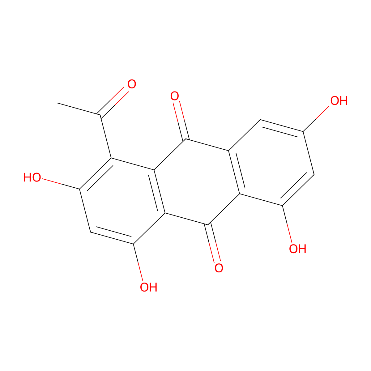 1-Acetyl-2,4,5,7-tetrahydroxyanthraquinone molecular structure, CAS 37850-99-0