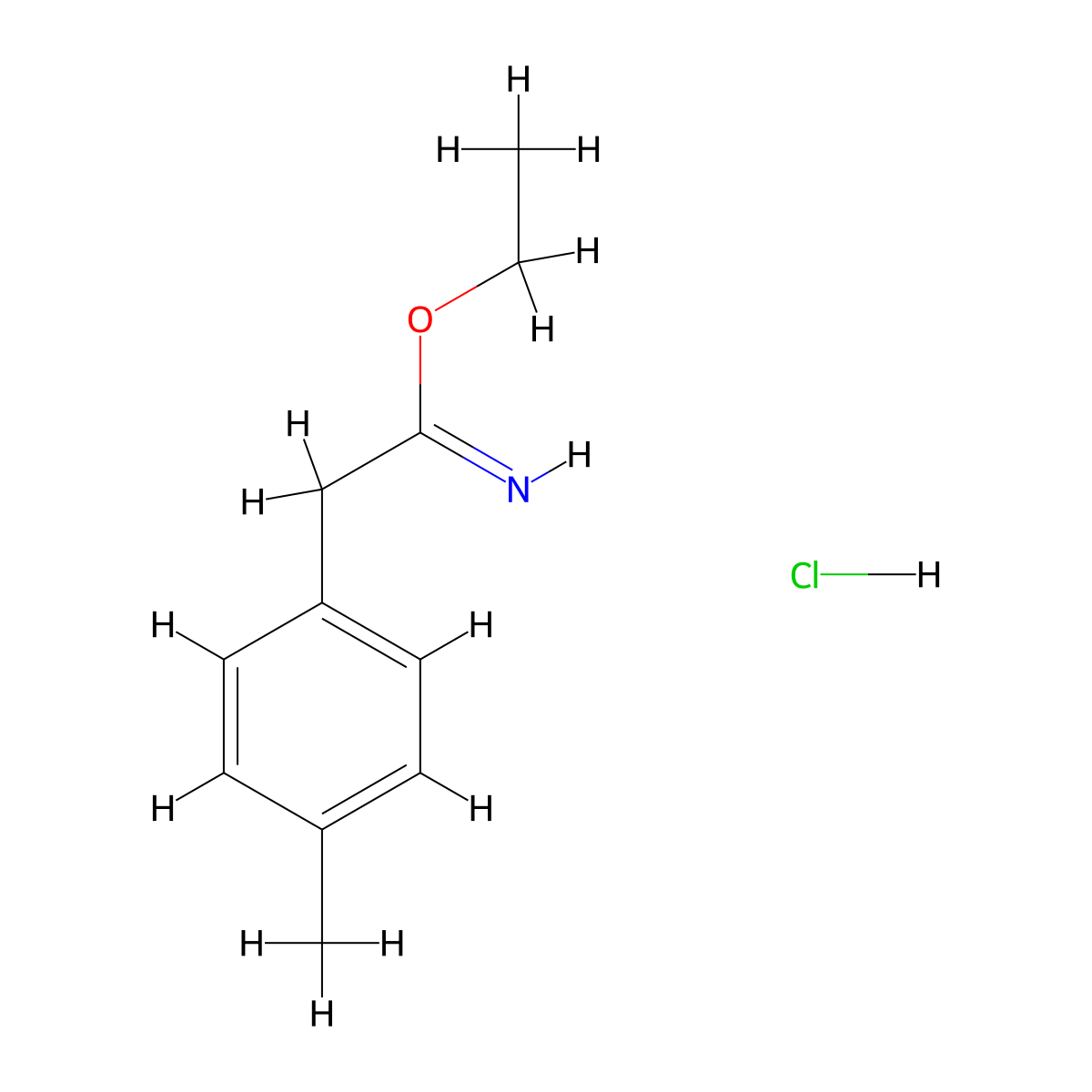 Ethyl 2-(4-methylphenyl)ethanecarboximidate hydrochloride molecular structure, CAS 37852-42-9