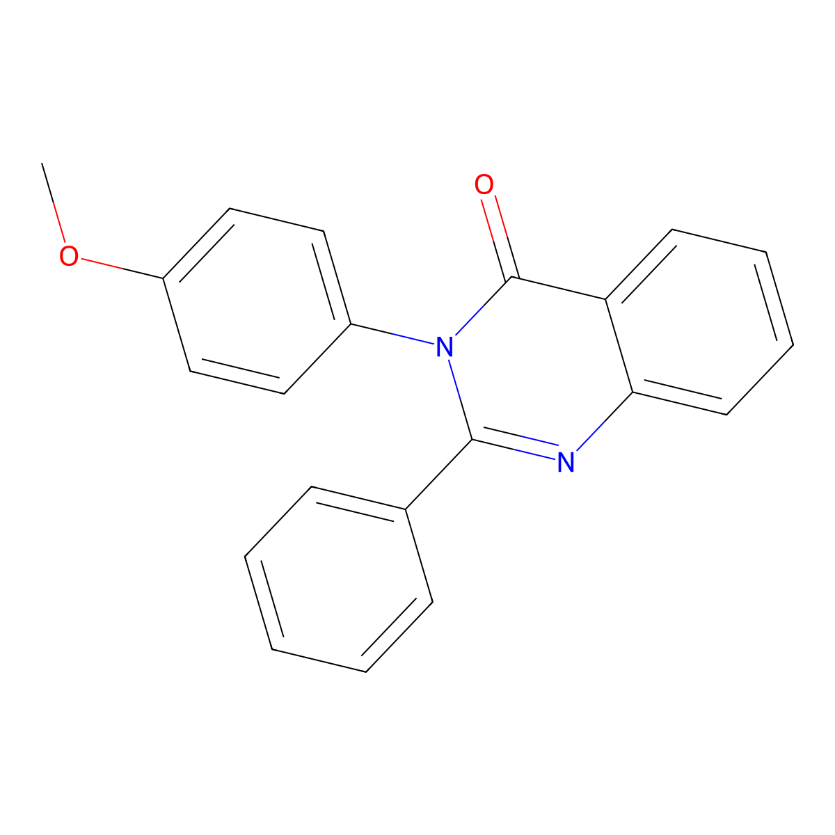 4(3H)-Quinazolinone, 3-(4-methoxyphenyl)-2-phenyl- molecular structure, CAS 37856-17-0