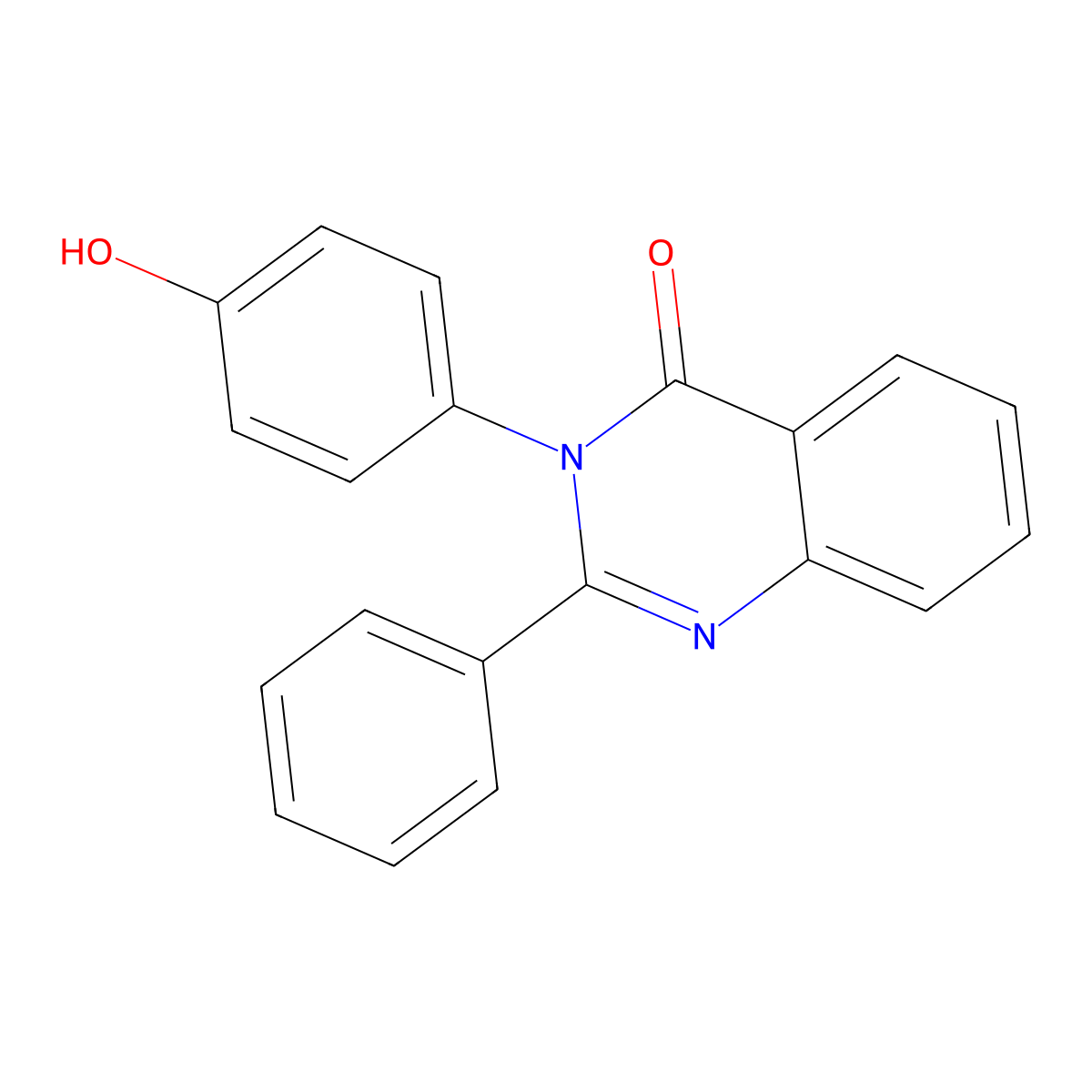 4(3H)-Quinazolinone, 3-(4-hydroxyphenyl)-2-phenyl- molecular structure, CAS 37856-23-8