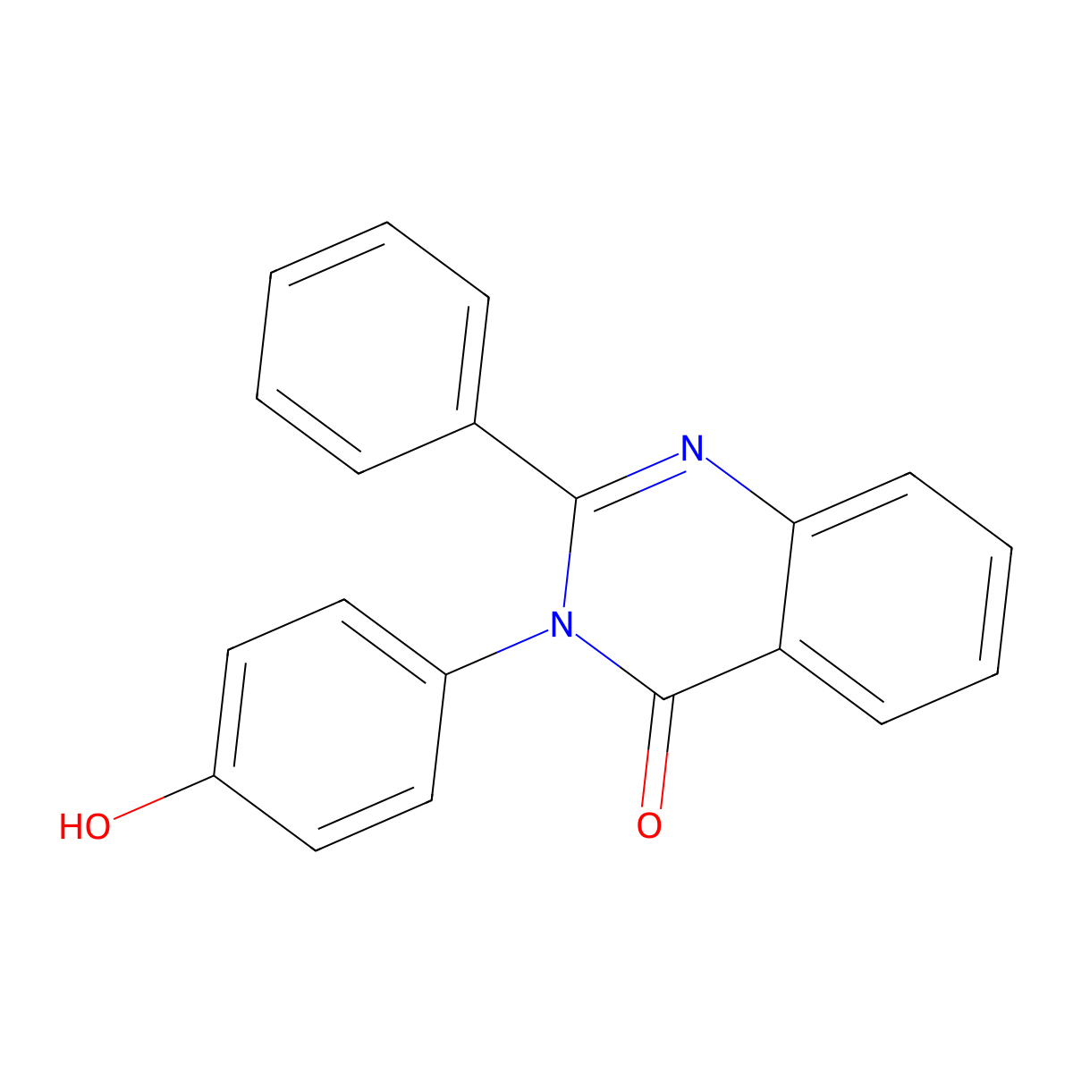 4(3H)-Quinazolinone, 3-(4-hydroxyphenyl)-2-phenyl- molecular structure, CAS 37856-23-8