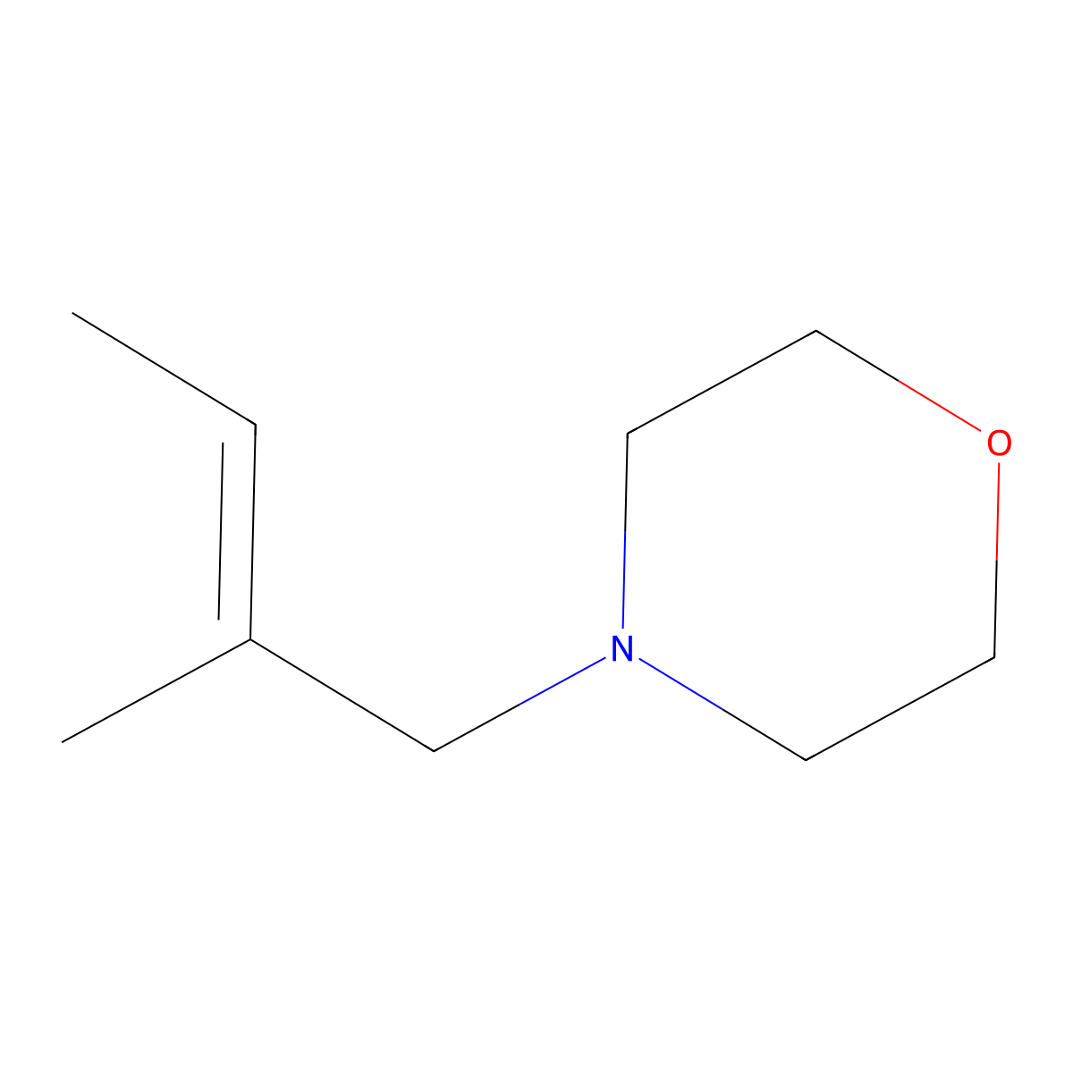 4-(2-Methylbut-2-en-1-yl)morpholine molecular structure, CAS 37857-39-9