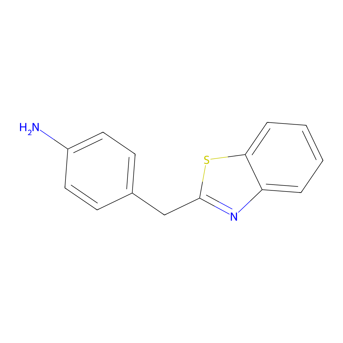 4-((1,3-Benzothiazol-2-yl)methyl)aniline molecular structure, CAS 37859-28-2